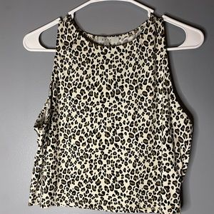 Cheetah print cropped tank top
